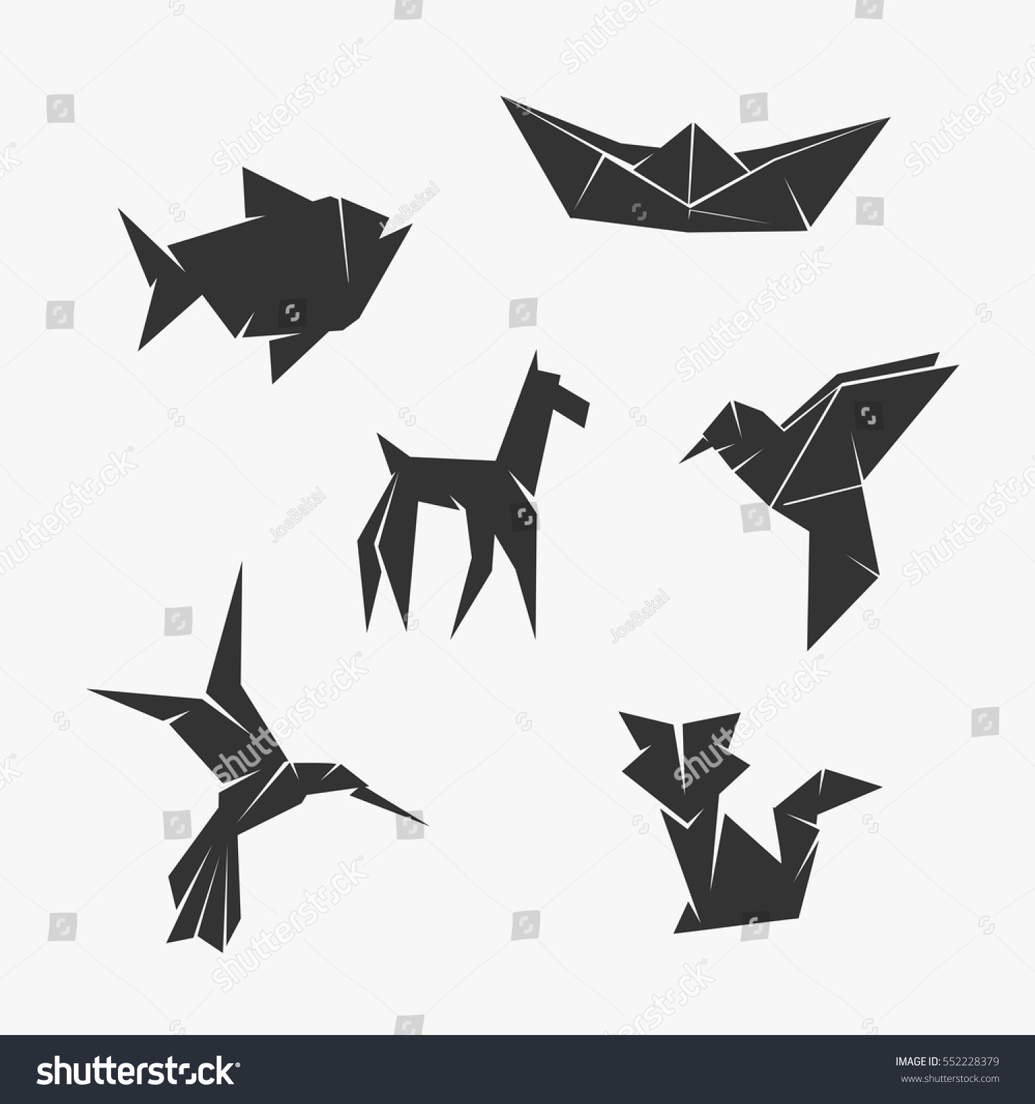 Origami Vector Symbol Stock Vector 552228379 - Shutterstock