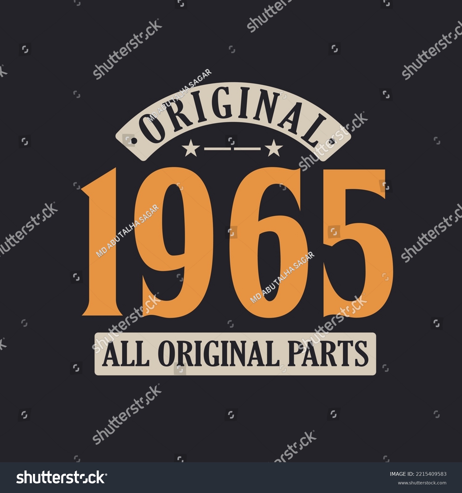 SVG of Original 1965 All Original Parts. 1965 Vintage Retro Birthday svg