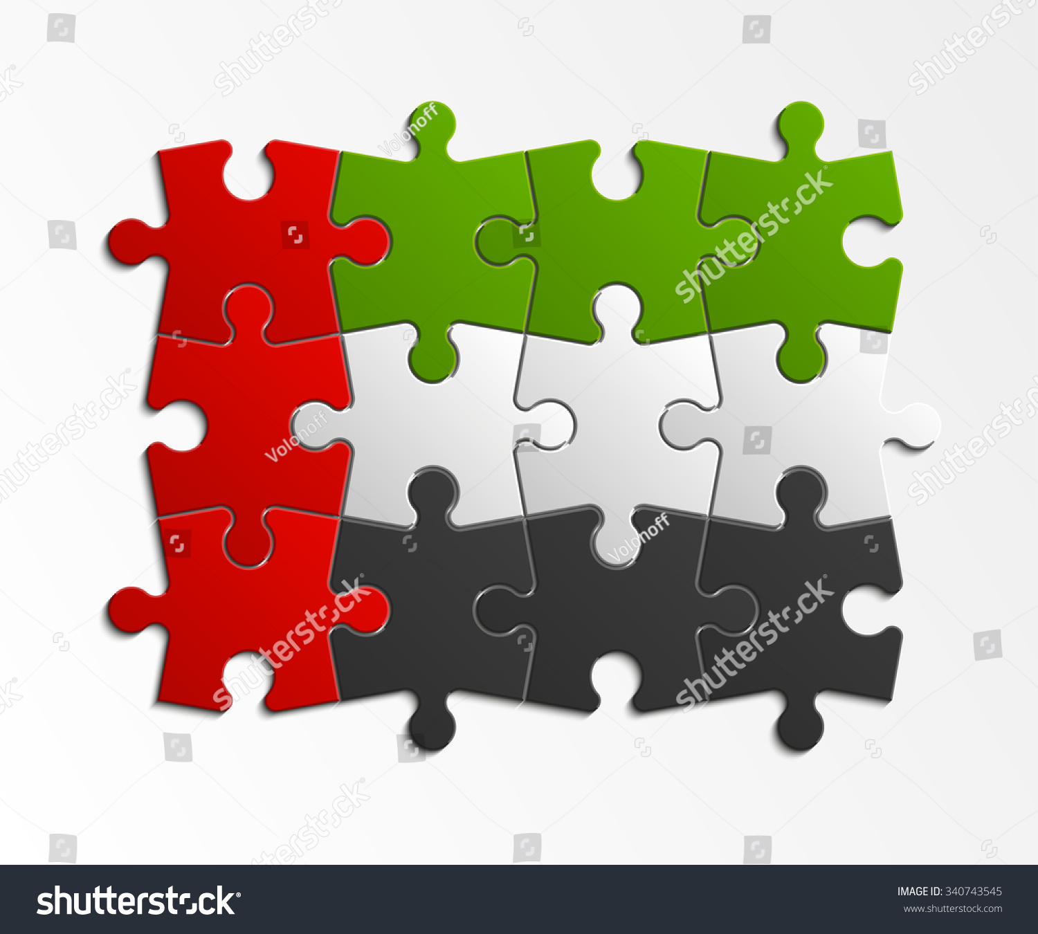 SVG of original and simple of the United Arab Emirates flag isolated vector in official colors and Proportion Correctly  Laid out of 12 puzzle presentation svg