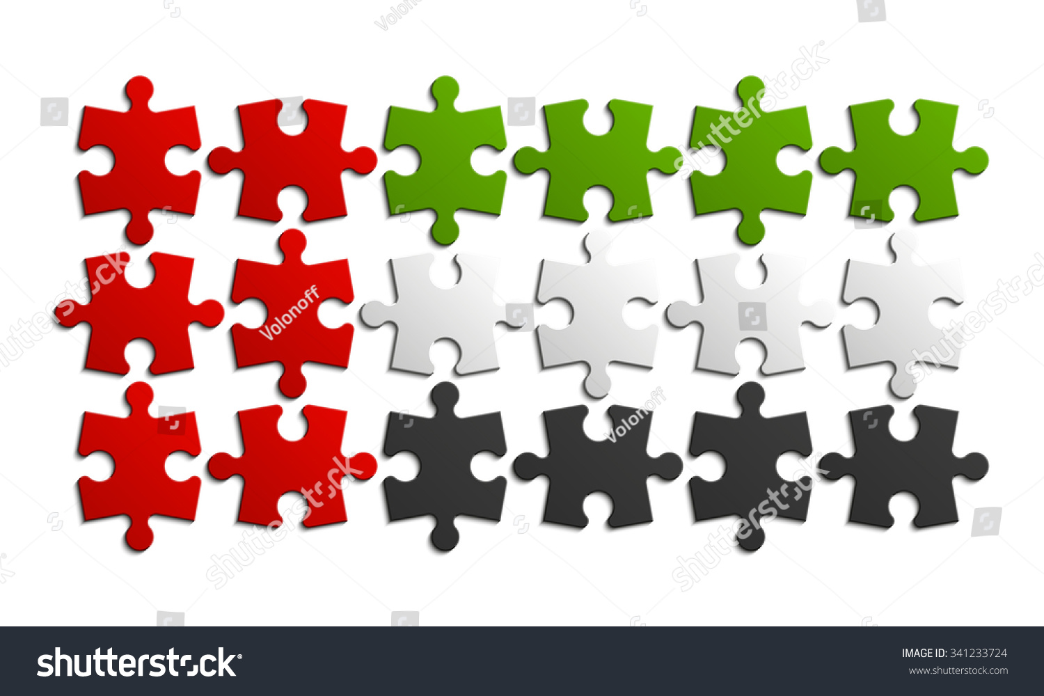 SVG of original and simple of the United Arab Emirates flag isolated vector in official colors and Proportion Correctly  Laid out of 12 puzzles on a gray wall background svg