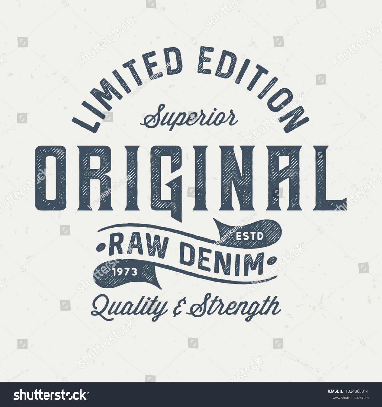 Original Raw Denim Vintage Tee Design Stock Vector (Royalty Free ...