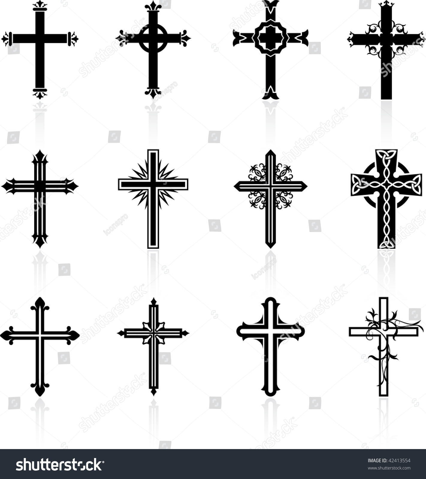 Original Vector Illustration: Religious Cross Design Collection ...