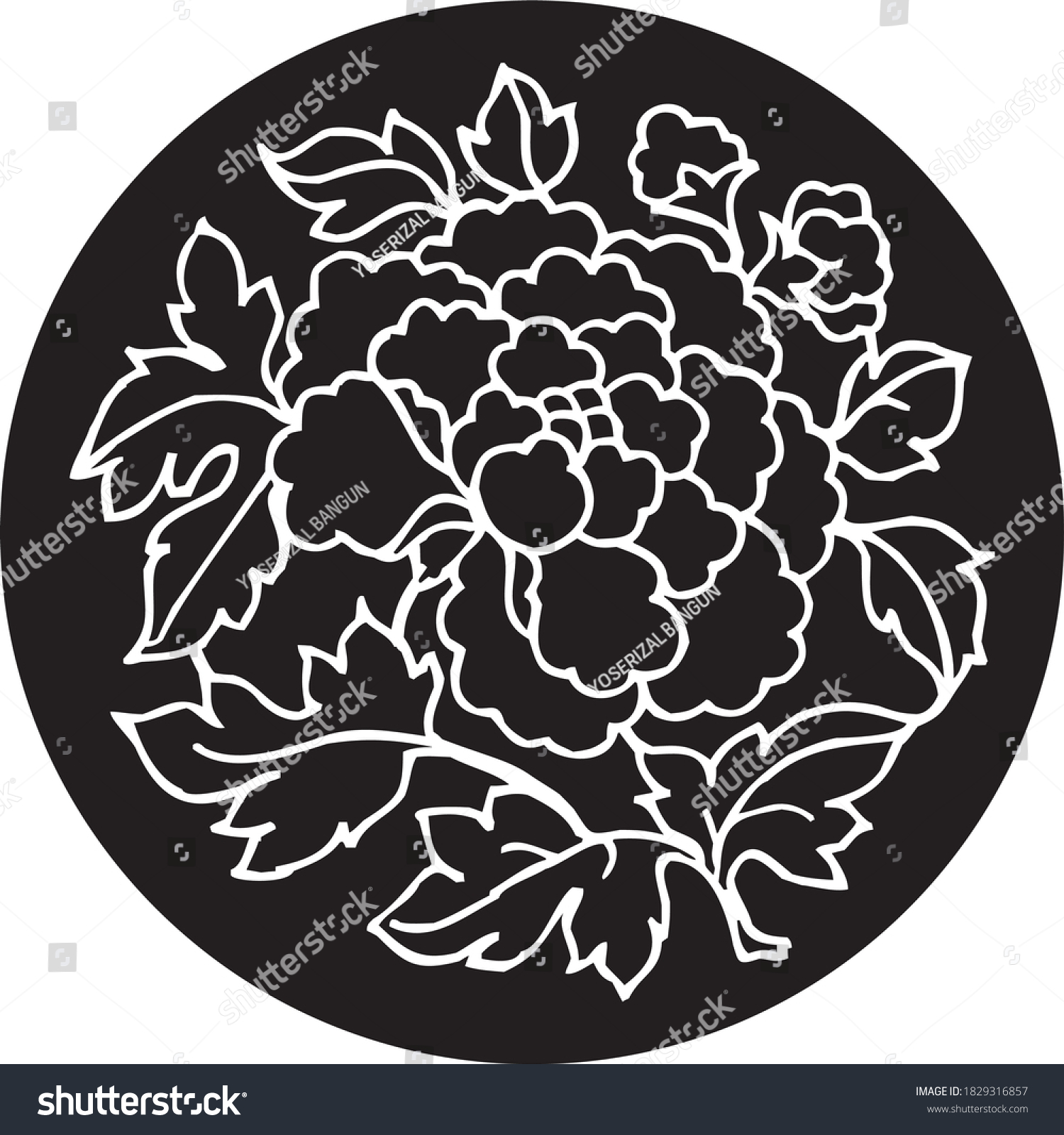 Ornamen Cutting Sticker Design Stock Vector (Royalty Free) 1829316857