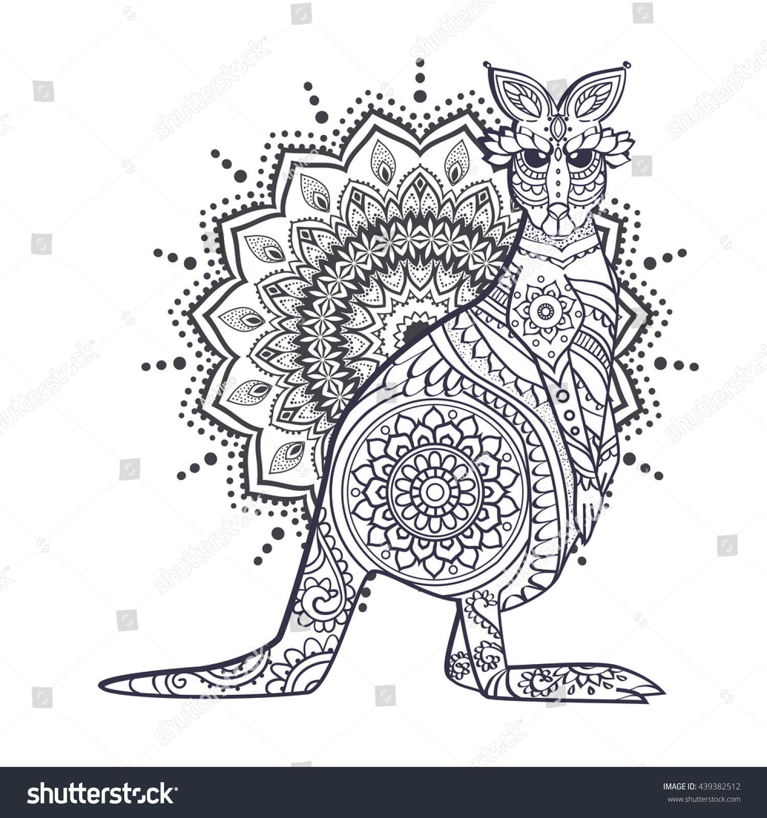 Download Ornament Kangaroo Vector Beautiful Illustration Kangaroo ...