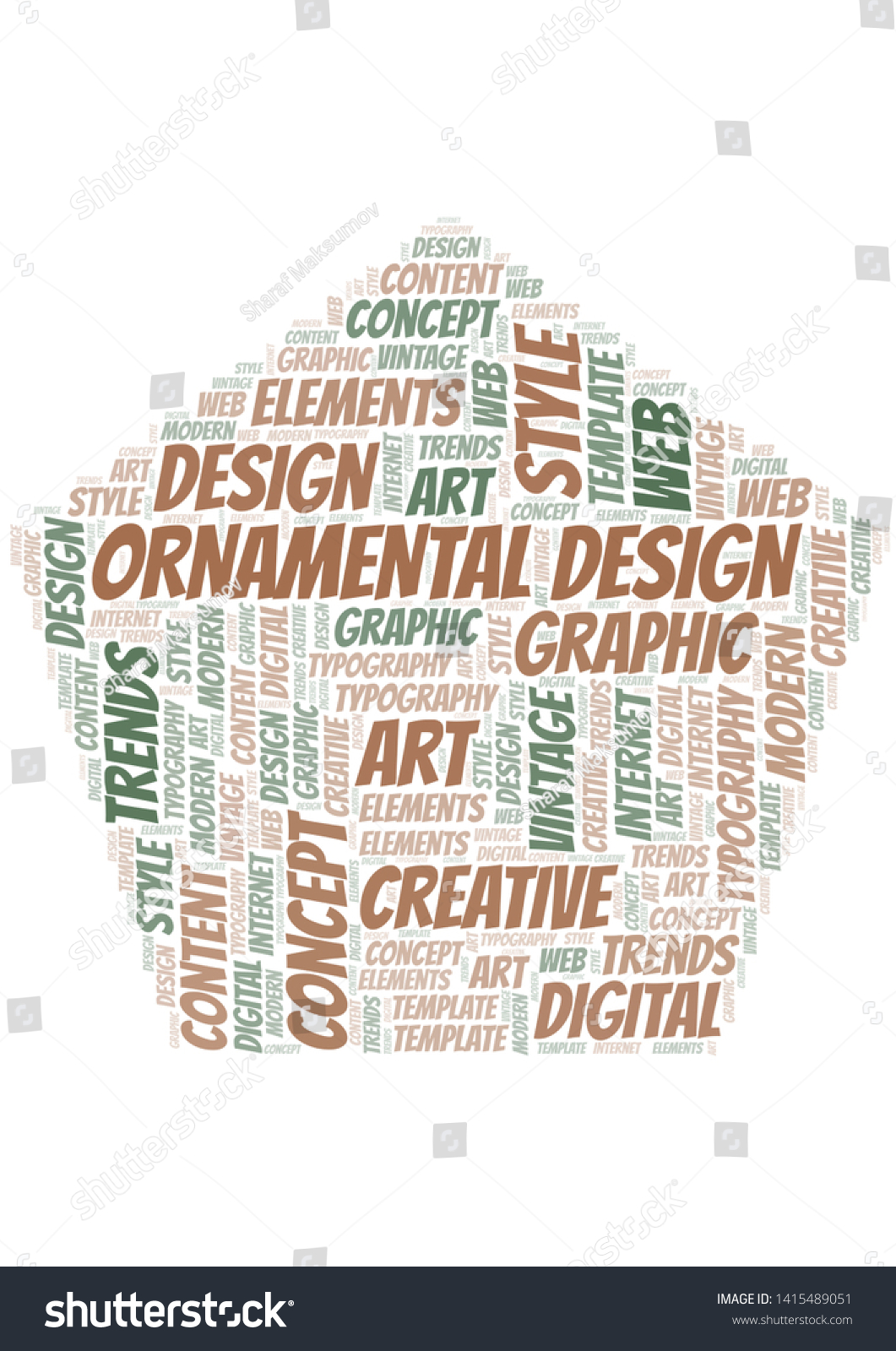 Ornamental Design Word Cloud Wordcloud Made Stock Vector (Royalty Free ...