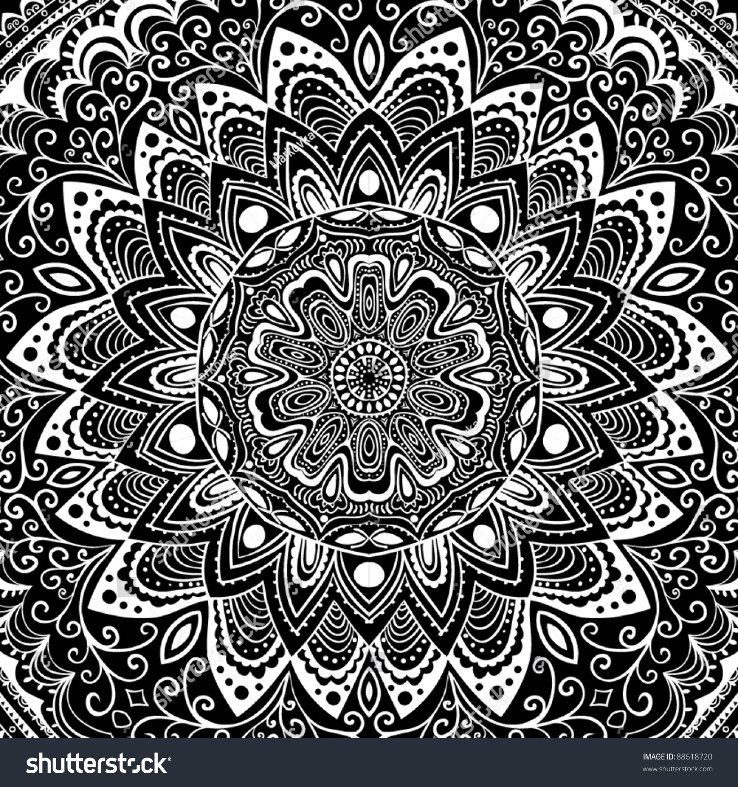 Ornamental Lace Pattern, Circle Background With Many Details, Looks ...