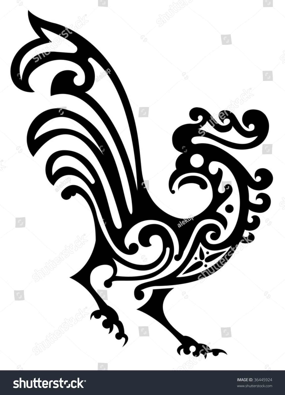 SVG of ornamental rooster svg