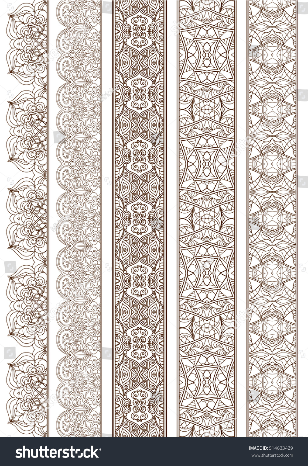 Ornamental Seamless Borders Vector Set Decor Vector De Stock Libre De Regalías 514633429 3950