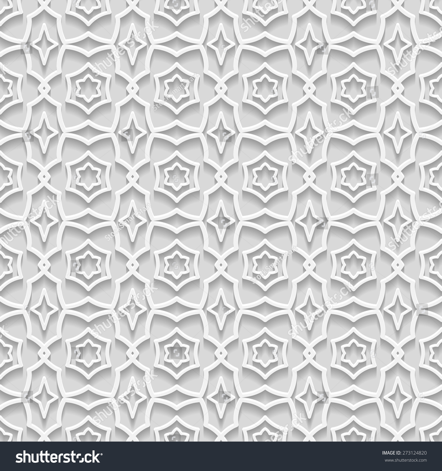 Ornamental Traditional Arabic White Vector Seamless Stock Vector ...