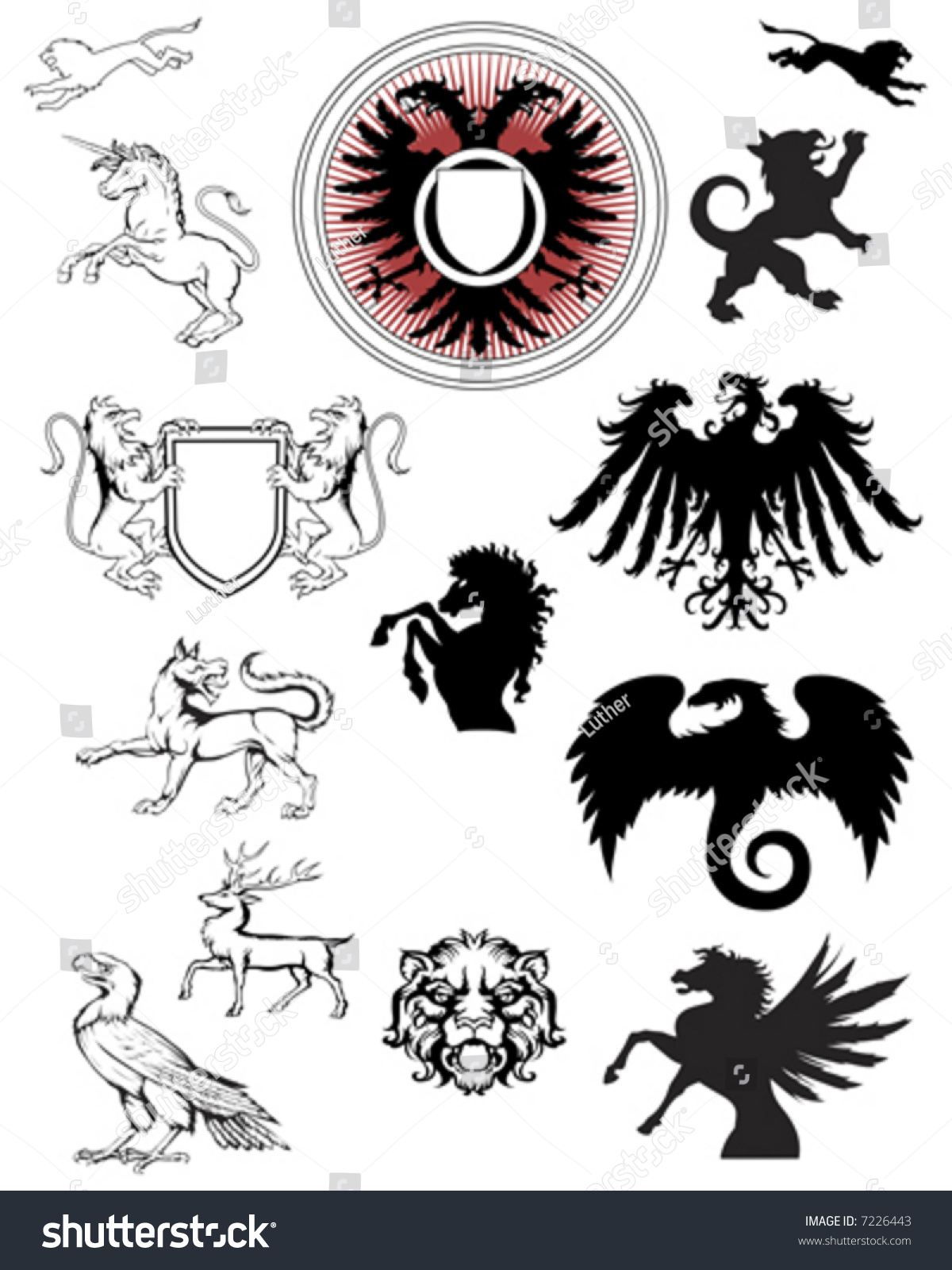 Ornate Crest Emblems Stock Vector 7226443 - Shutterstock