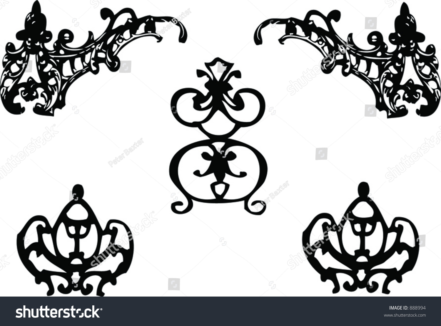 Ornate Designs Stock Vector Illustration 888994 Shutterstock