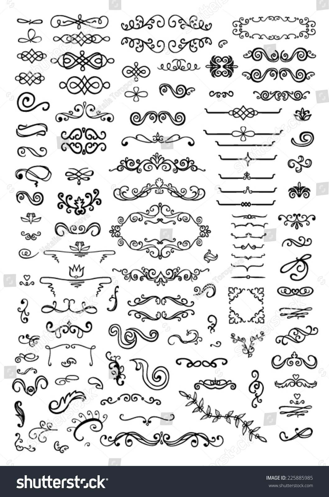 Ornate Frames Scroll Elements Stock Vector (royalty Free) 225885985 