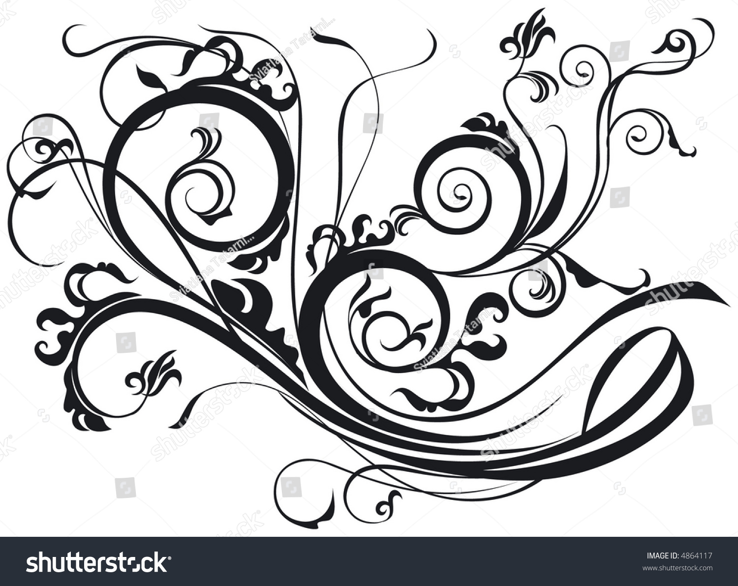 Ornate Scroll Stock Vector Illustration 4864117 : Shutterstock