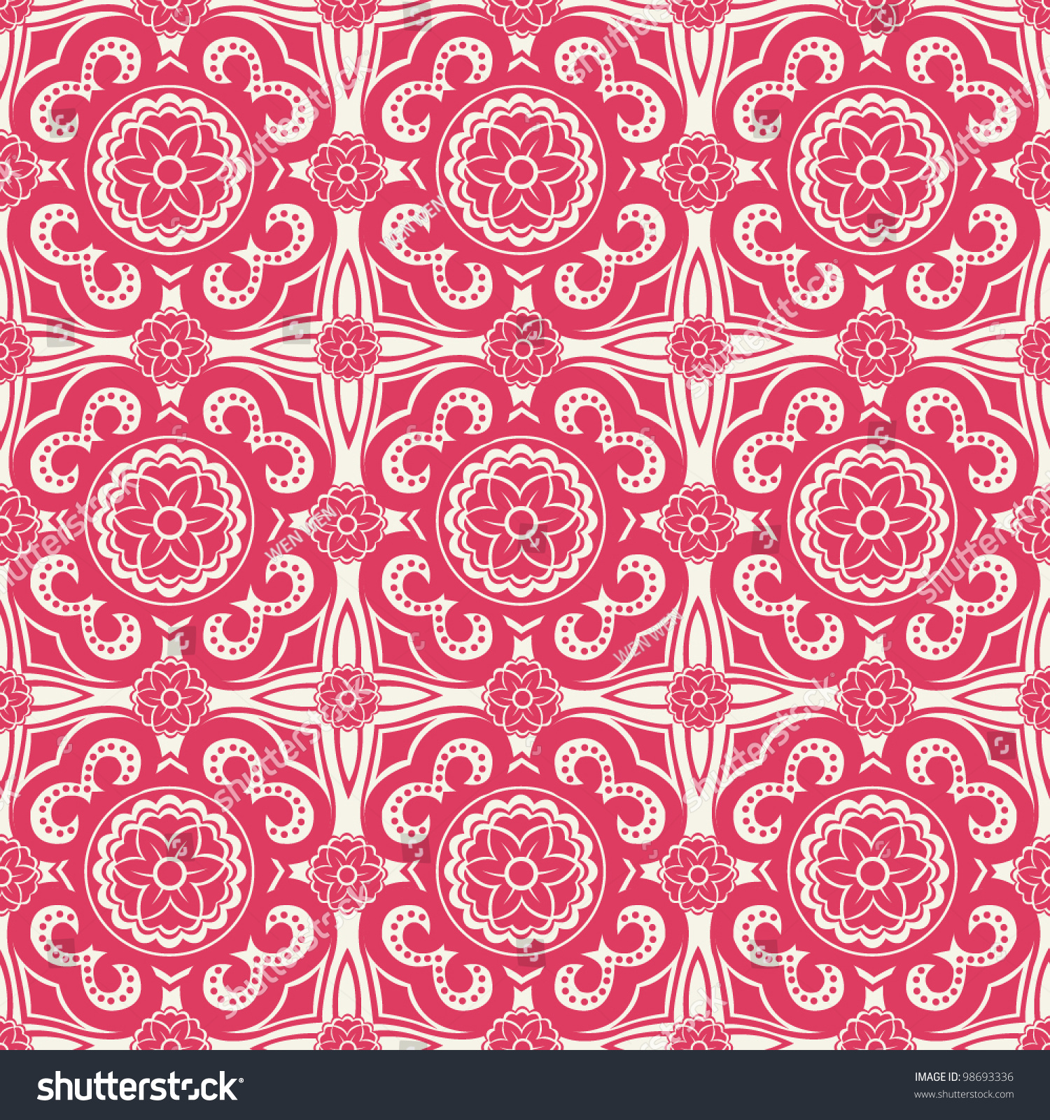 Ornate Seamless Pattern, Decorative Vector Wallpaper - 98693336 ...