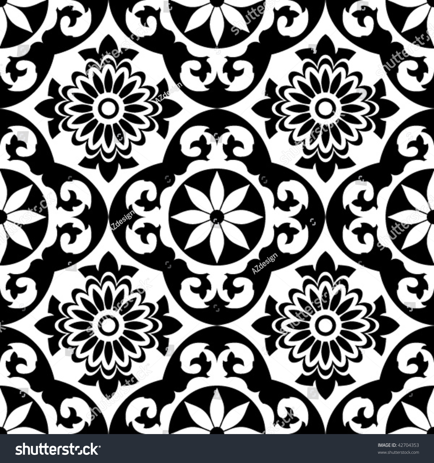 Ornate Seamless Pattern, Vector Illustration - 42704353 : Shutterstock