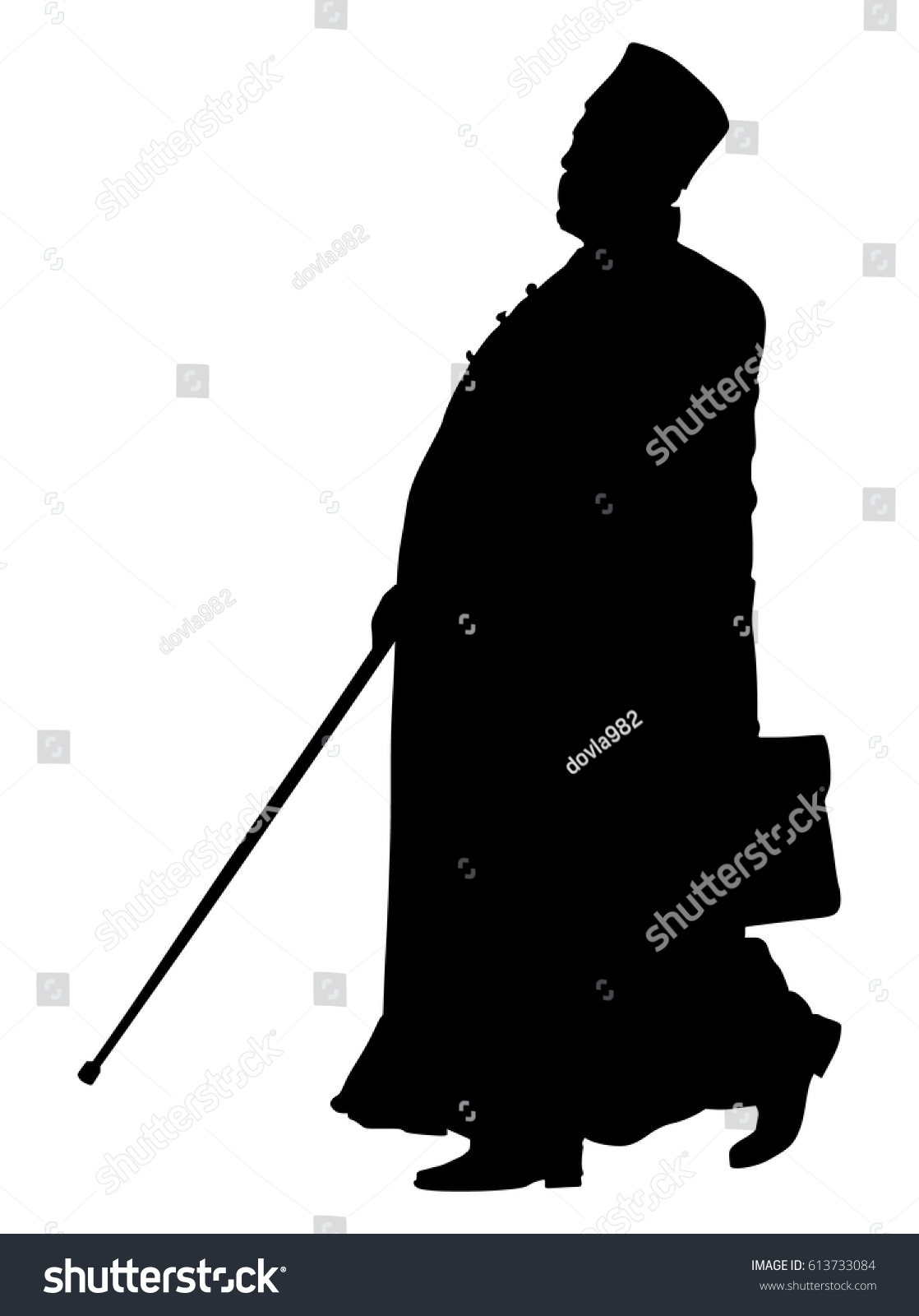 Orthodox Christian Priest Vector Silhouette Isolated Stock Vector ...