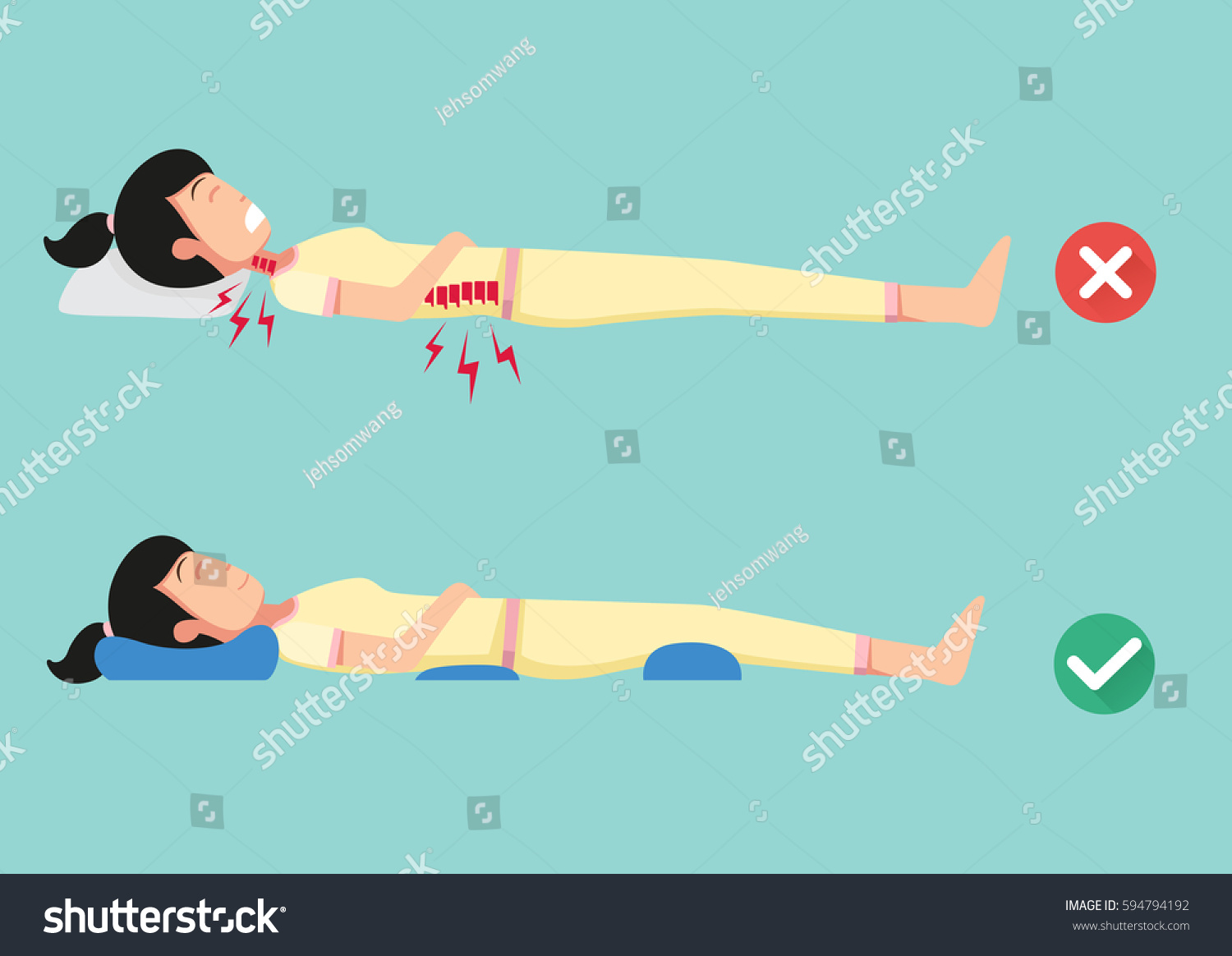 SVG of Orthopedic pillows,for a comfortable sleep and a healthy posture,Best and worst positions for sleeping, illustration, vector svg