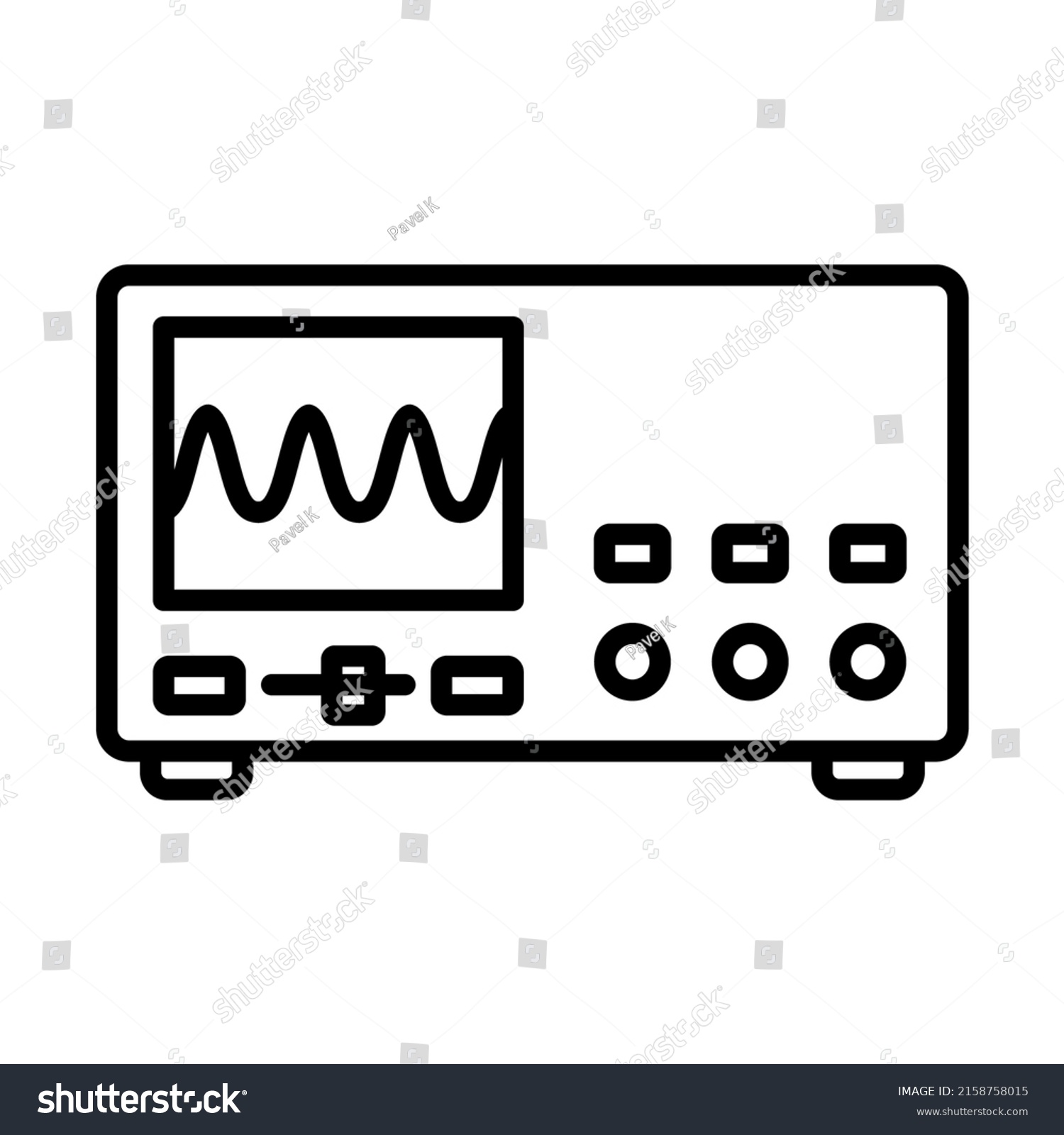 Oscilloscope Icon Bold Outline Design Editable Stock Vector (Royalty