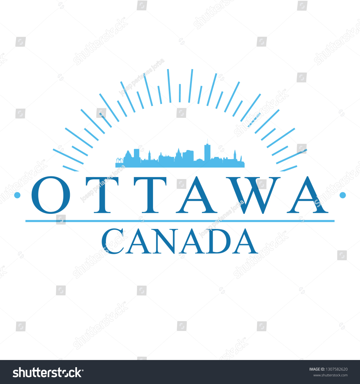 Ottawa Canada Banner Design City Skyline Stock Vector (Royalty Free ...