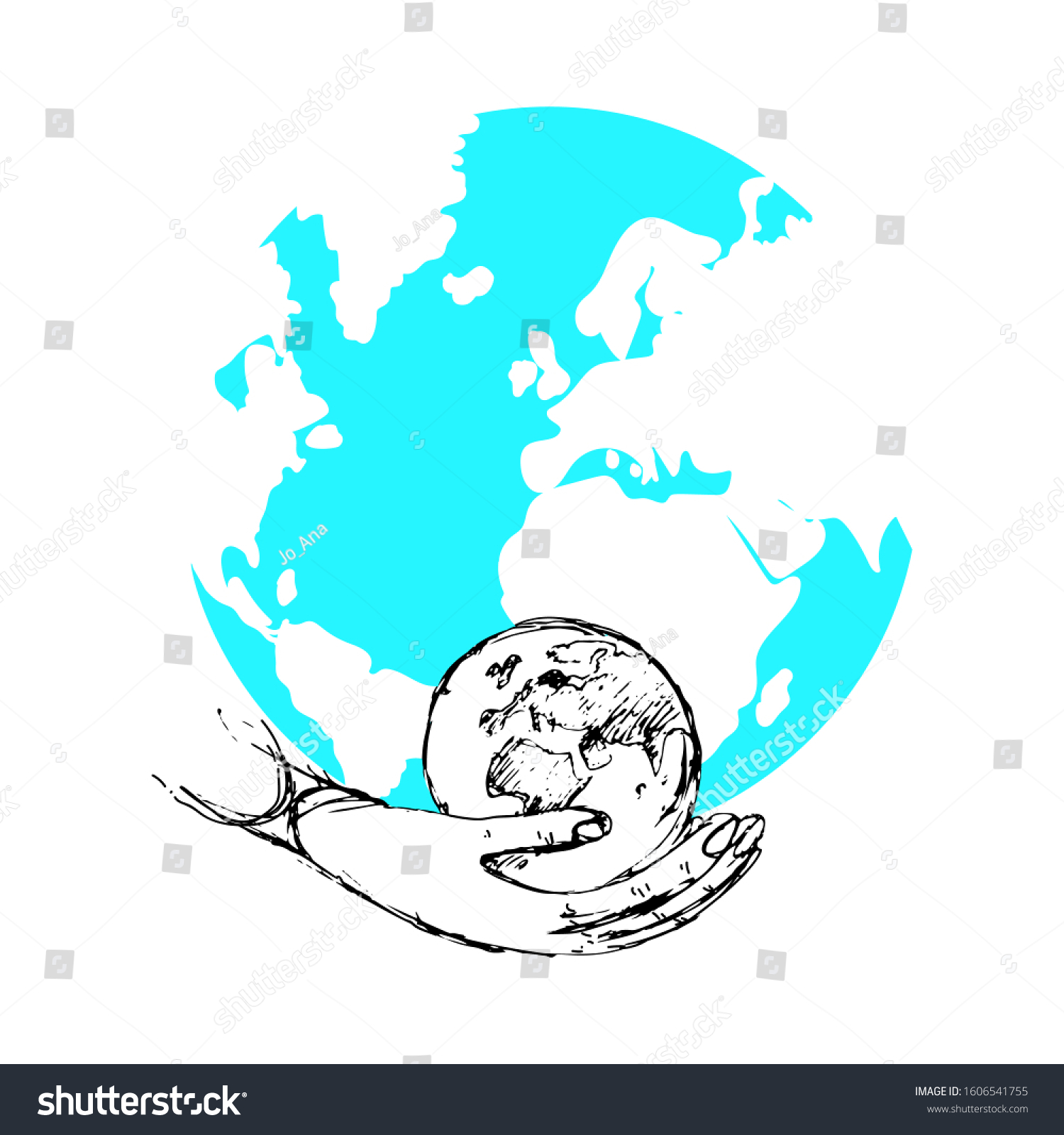 Our Hands Hold World Globe March Stock Vector Royalty Free