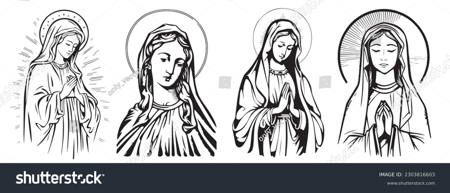 SVG of Our Lady, Madonna, Virgin Mary vector. svg