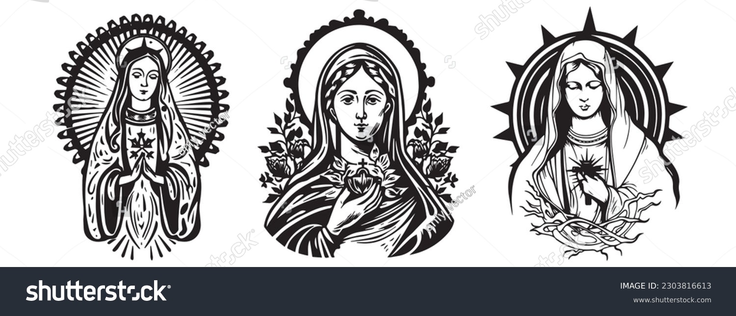 SVG of Our Lady, Madonna, Virgin Mary vector. svg