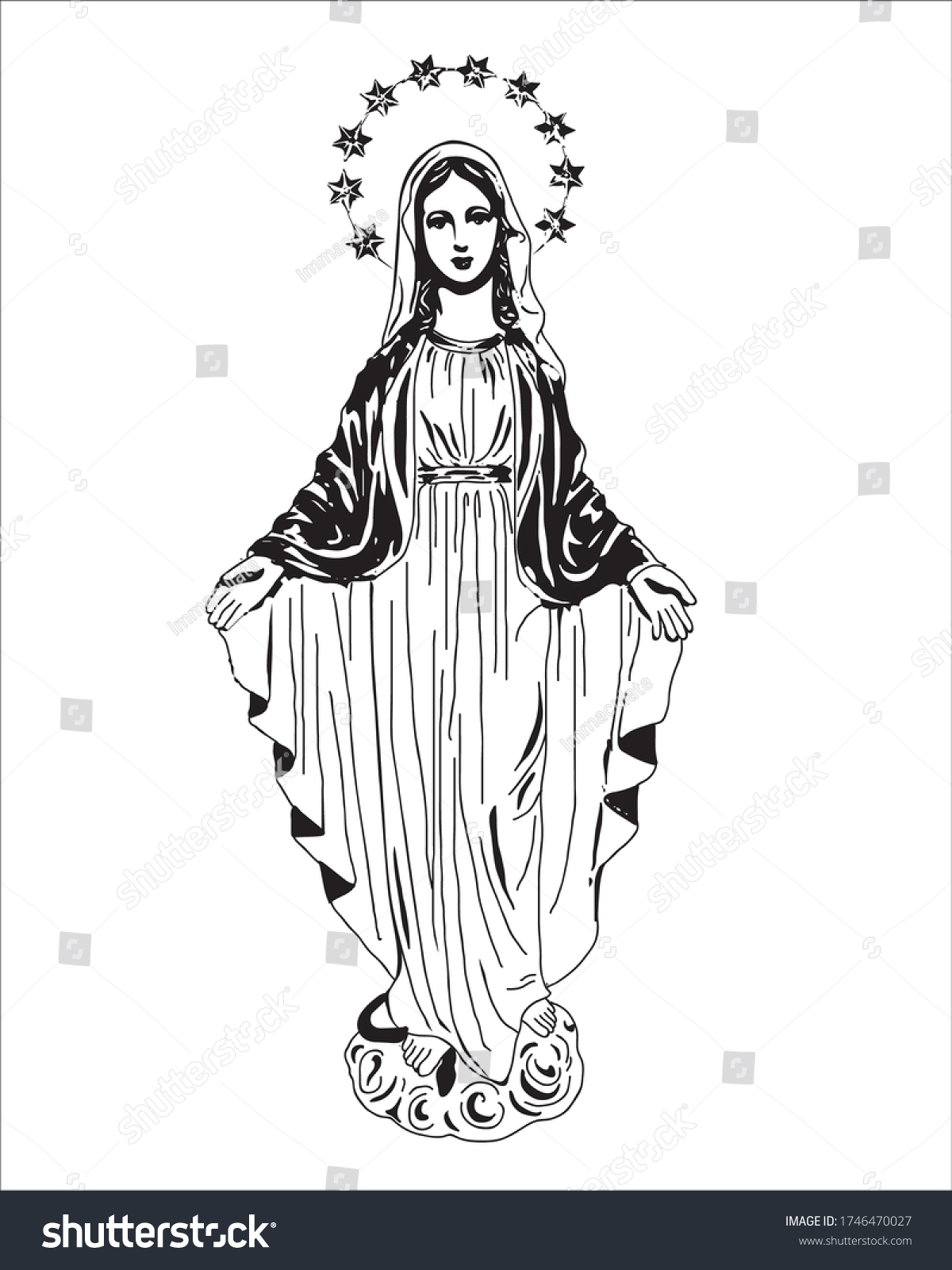 Our Lady Grace Vector Virgin Mary vetor stock (livre de direitos