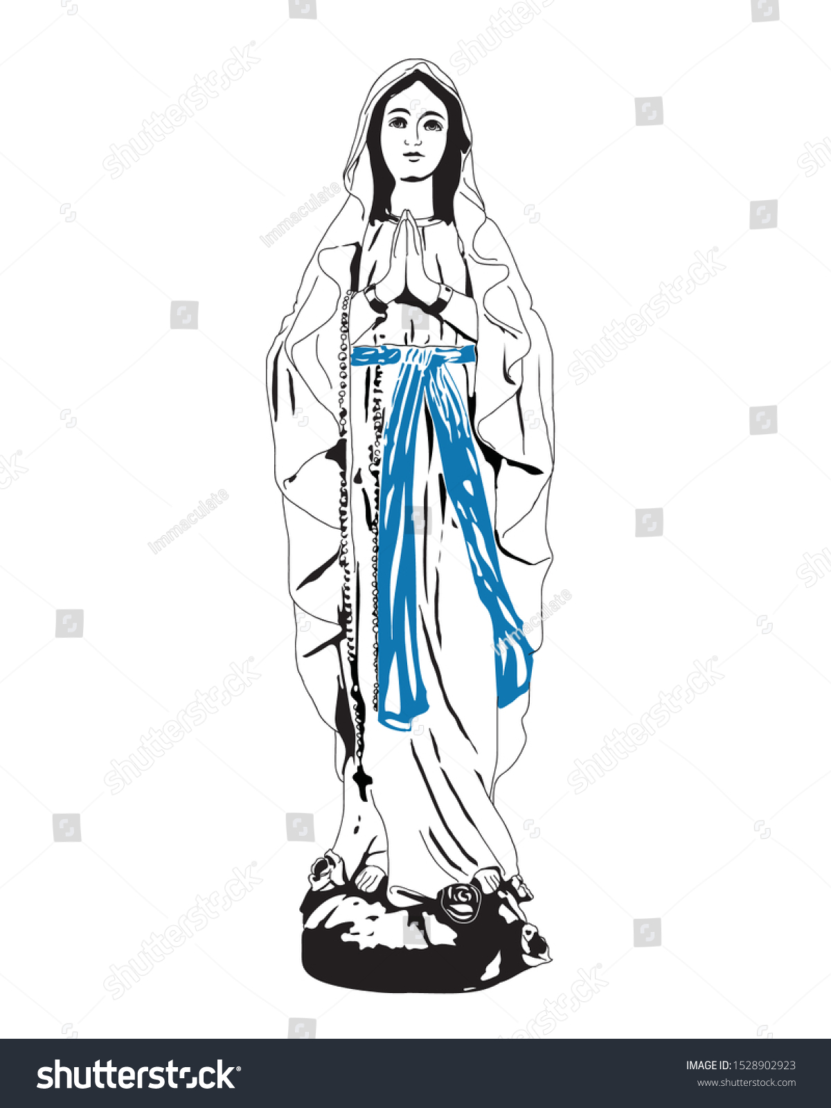 Our Lady Lourdes Virgin Mary Catholic Stock Vector (Royalty Free ...