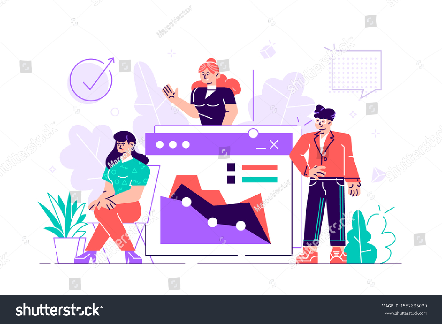 Our Team Group Smiling People Making Stock Vector (Royalty Free ...