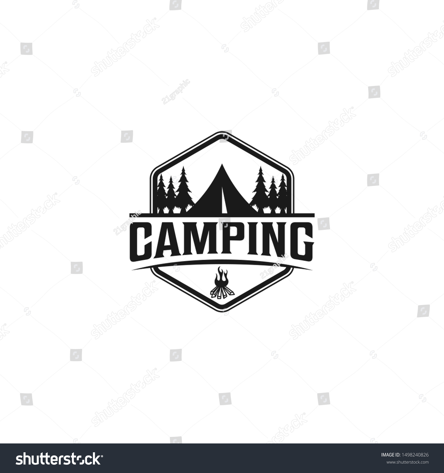 Outdoor Logo Mountain Adventure Stock Vector (Royalty Free) 1498240826