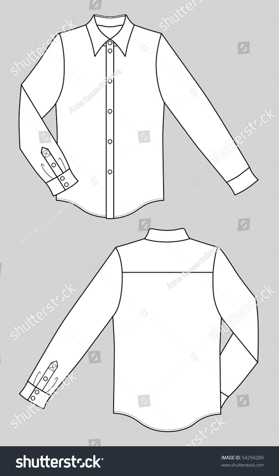 Outline Black-White Shirt Vector Illustration Isolated On White ...