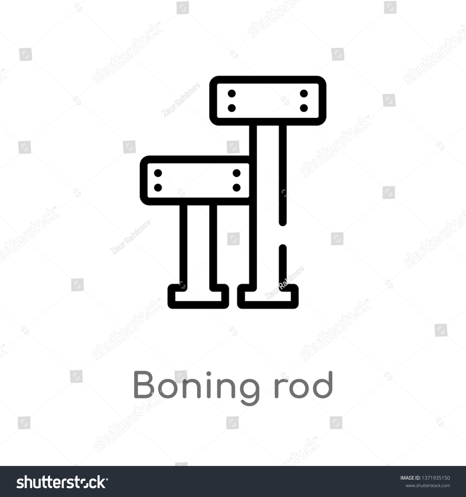 SVG of outline boning rod vector icon. isolated black simple line element illustration from construction concept. editable vector stroke boning rod icon on white background svg