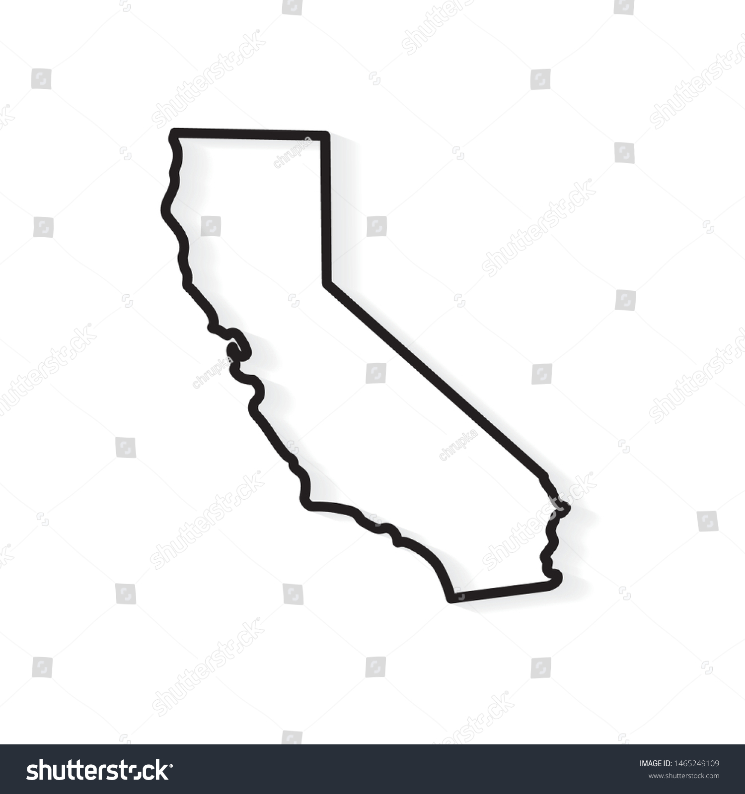 Outline California Map Vector Illustration Stock Vector Royalty Free 1465249109 4185