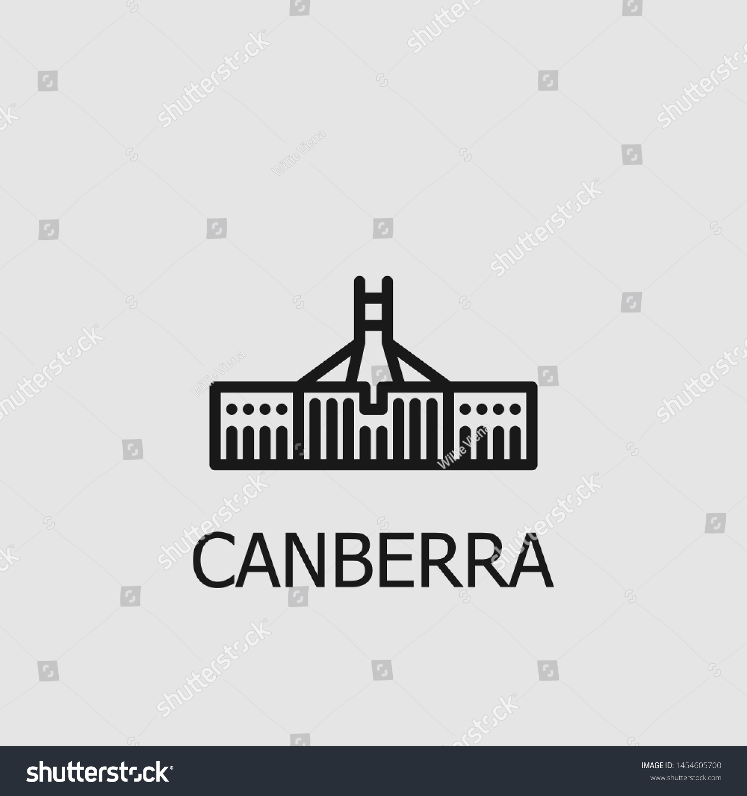 SVG of Outline canberra vector icon. Canberra illustration for web, mobile apps, design. Canberra vector symbol. svg