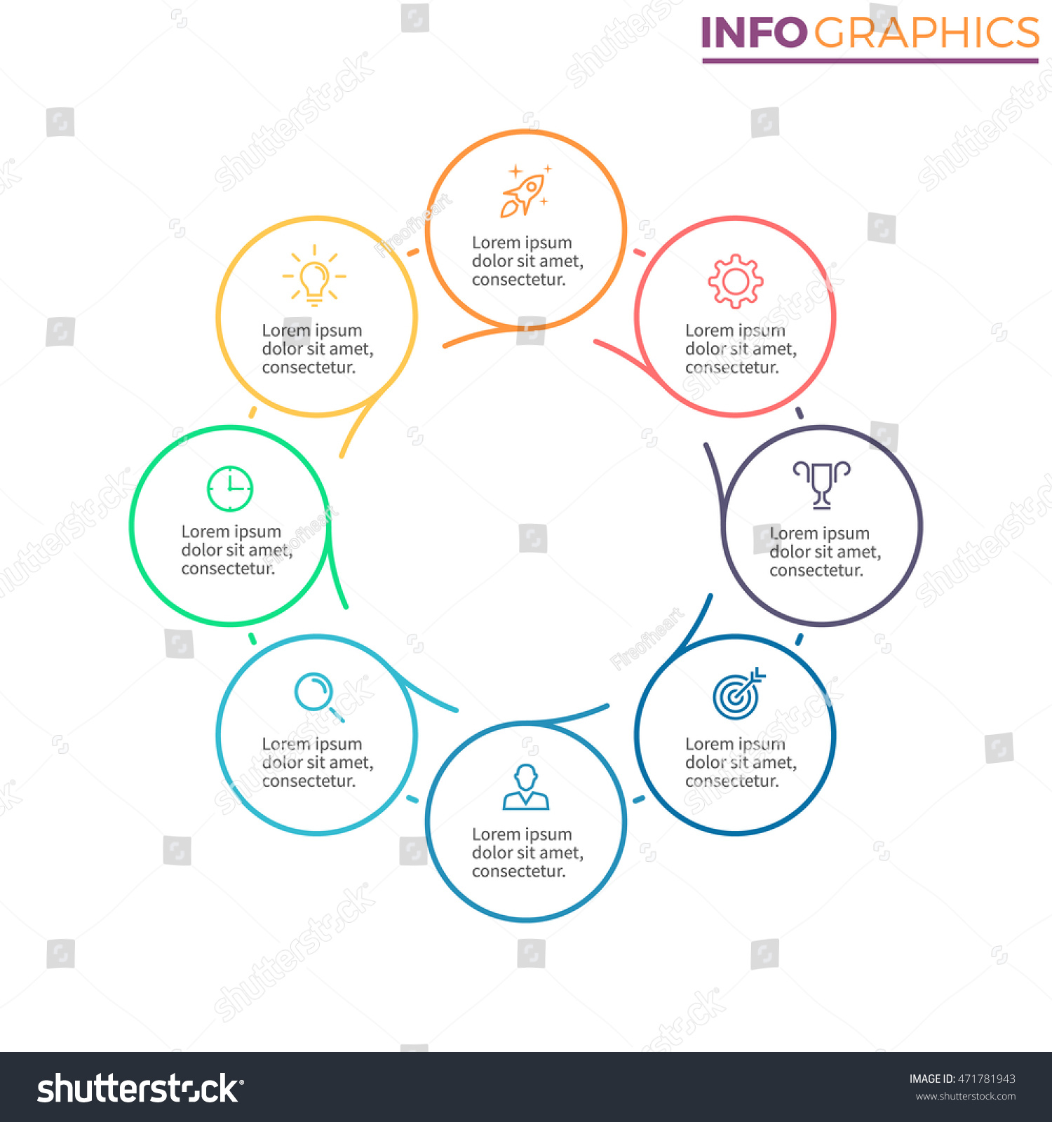 Outline Circular Infographic Minimalistic Diagram Chart Stock Vector ...