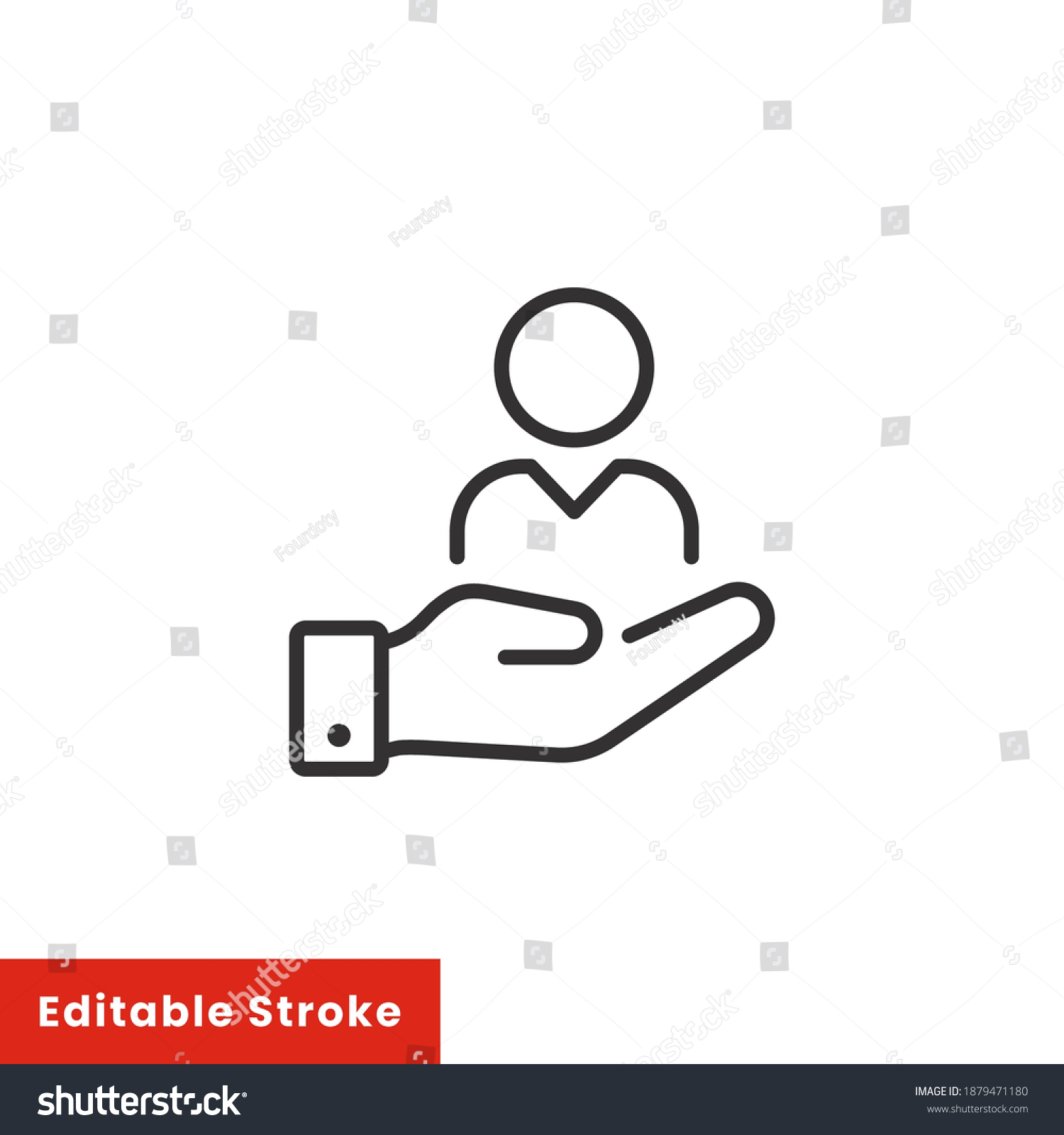 SVG of Outline Customer Retention icon. care customer, total inclusive service, line symbol on white background - editable stroke vector illustration eps10 svg