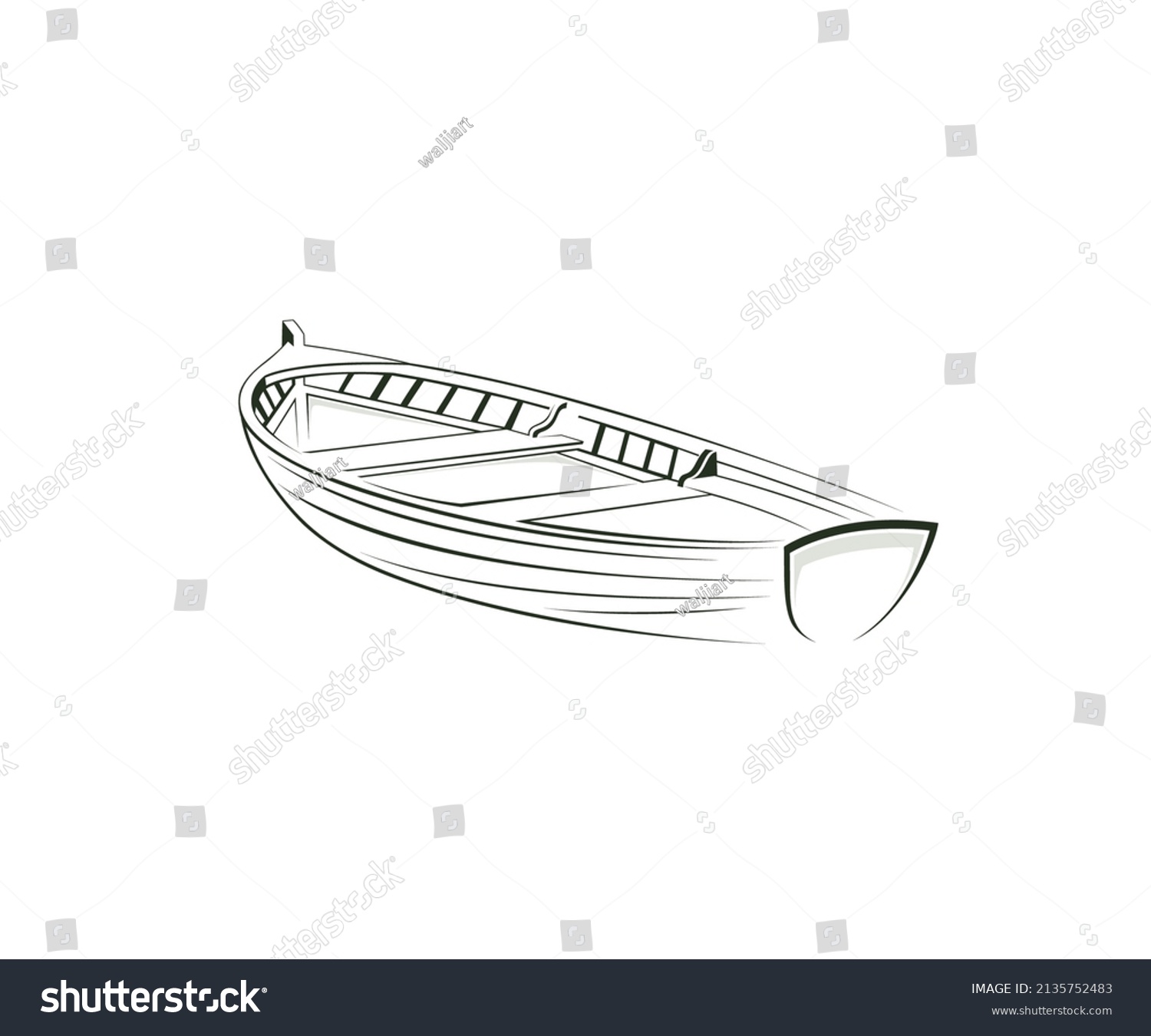 Outline Design Logo Icon Boat Stock Vector (Royalty Free) 2135752483 ...