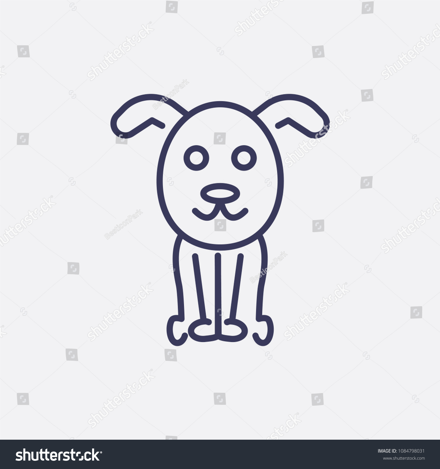 Outline Dog Icon Illustrationvector Animal Signpet Stock Vector ...