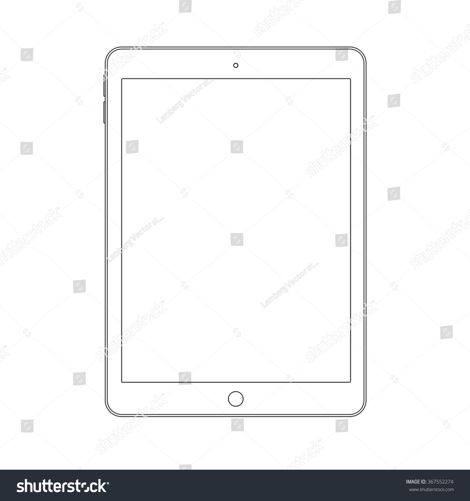 Drawing Smooth Lines In Photo With Tablet : Outline drawing tablet similar ipad air stock vector