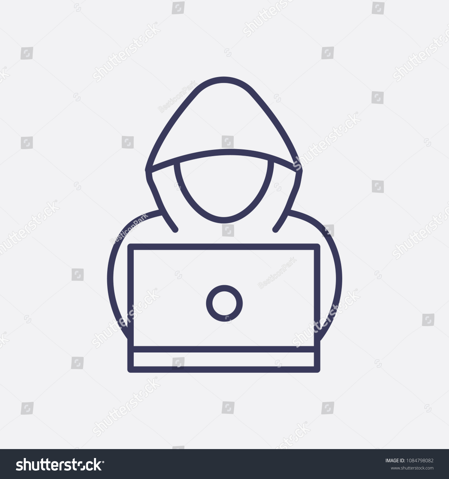 Outline Hacker Icon Illustrationvector Programmer Sign Stock Vector ...