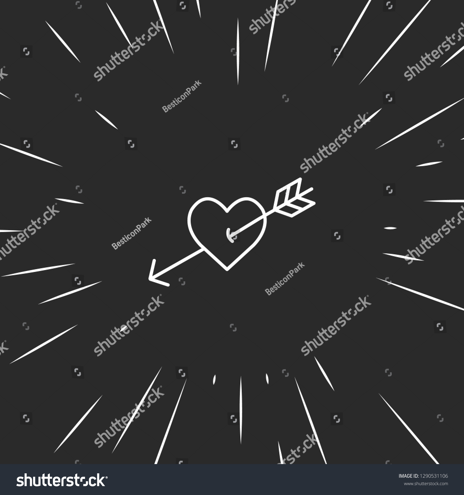 Outline Heart Arrow Icon Illustration Isolated Stock Vector (Royalty
