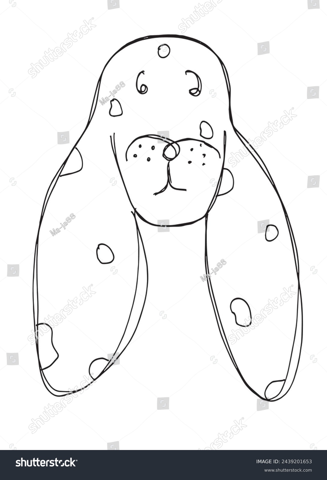 recommend clip art: Outline illustration vector image of dalmatian dog.
Hand drawn artwork of a dalmatian dog logo.
Simple cute original logo.
Hand drawn vector illustration for posters.