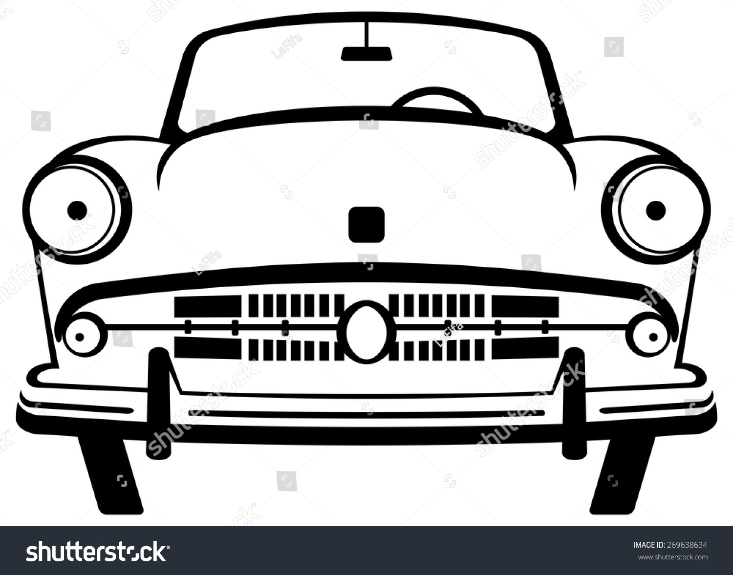 Outline Image Old Car Stock Vector (Royalty Free) 269638634