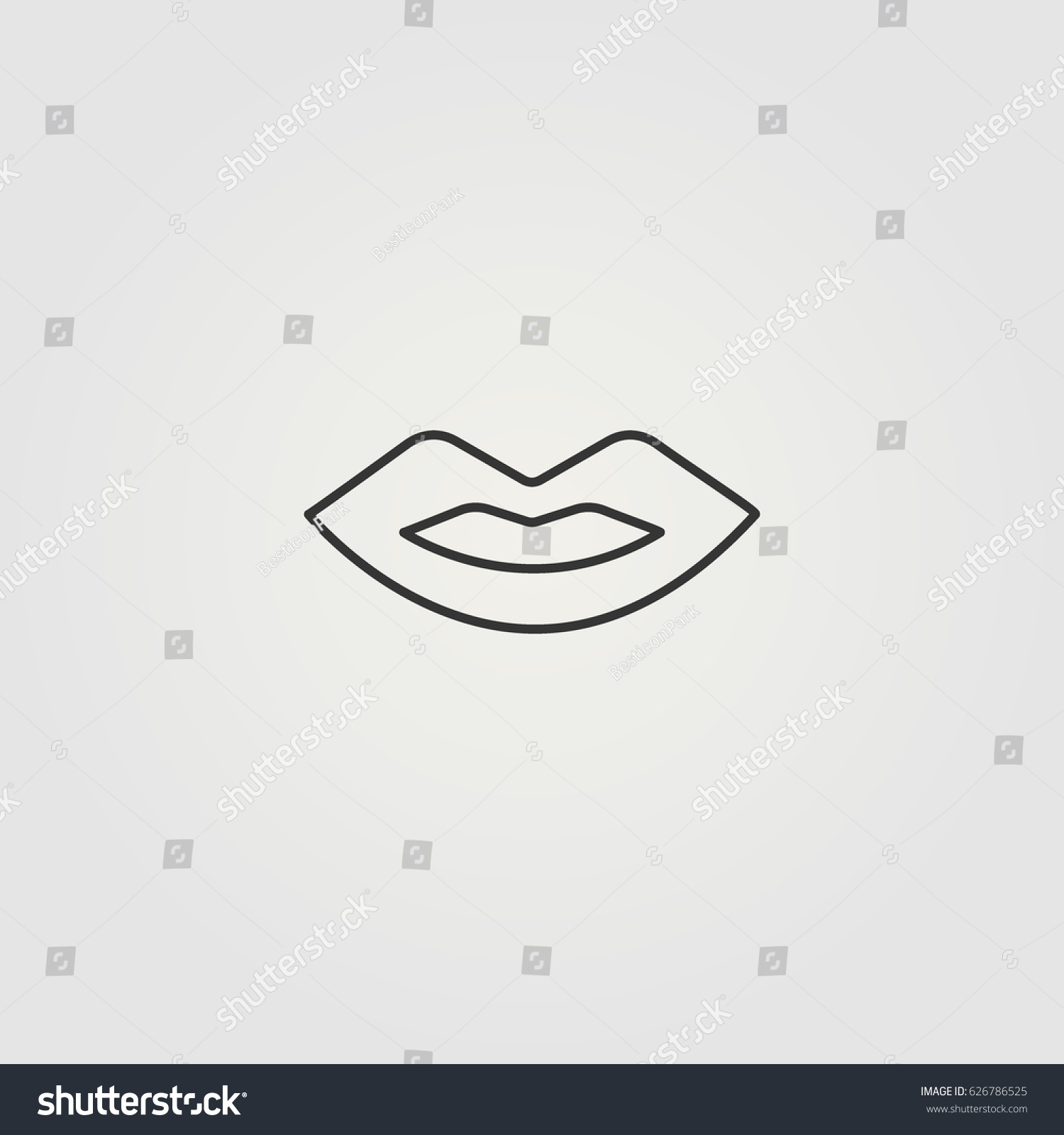 Outline Lip Icon Illustration Vector Symbol Stock Vector (Royalty Free ...