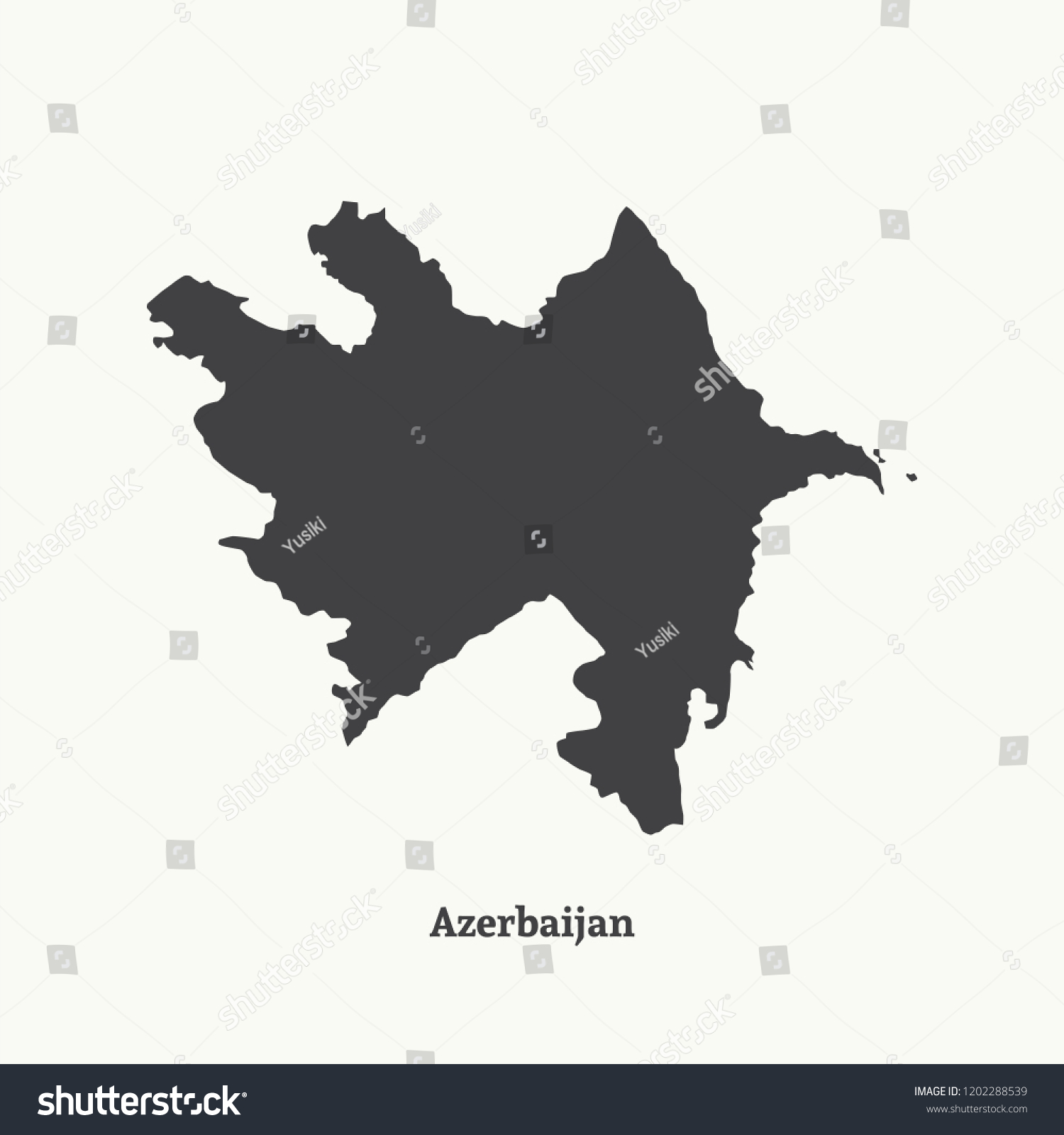 SVG of Outline map of Azerbaijan. Isolated vector illustration. svg