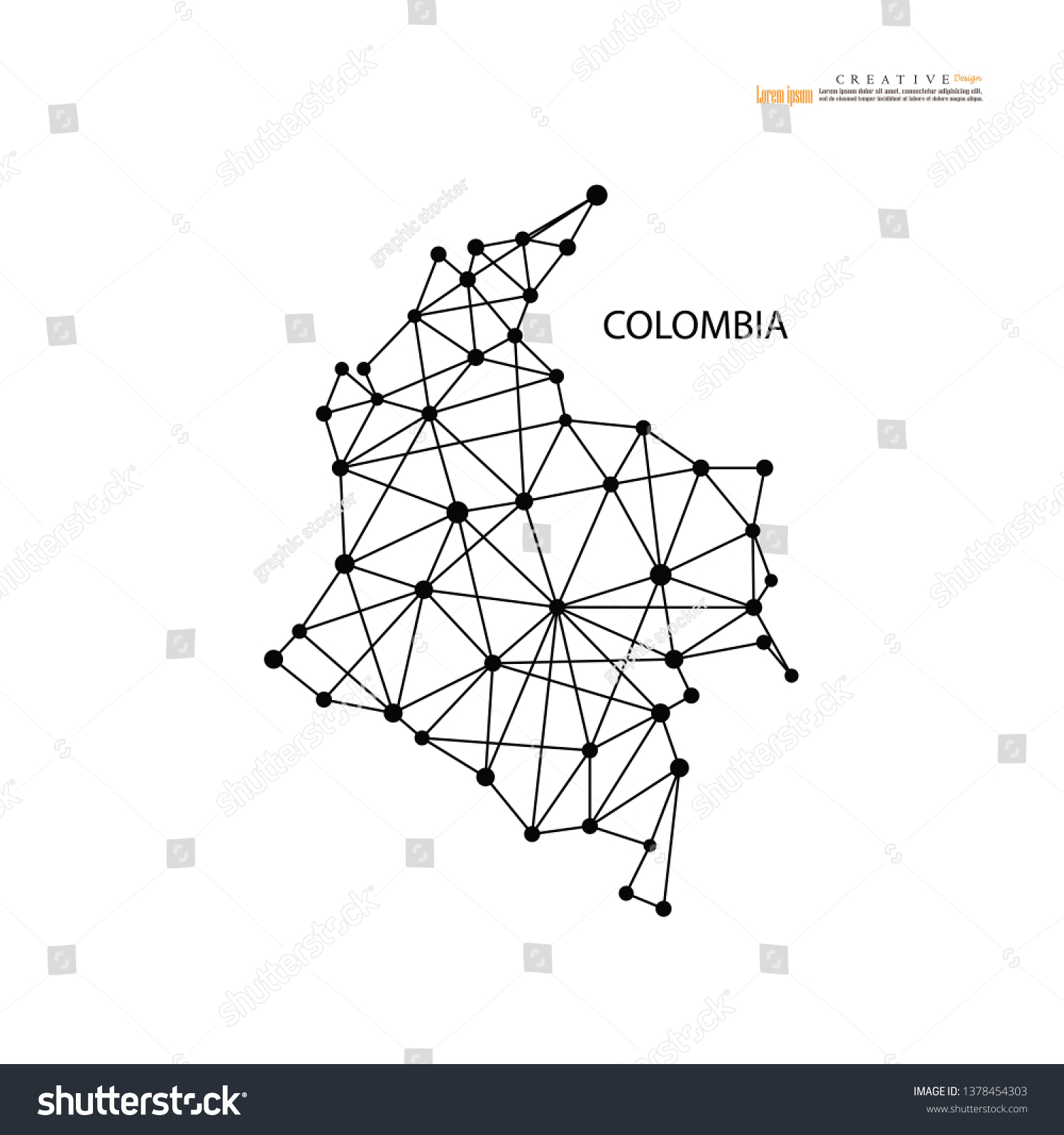 Outline Map Colombia Vector Illustration Stock Vector Royalty Free   Stock Vector Outline Map Of Colombia Vector Illustration 1378454303 