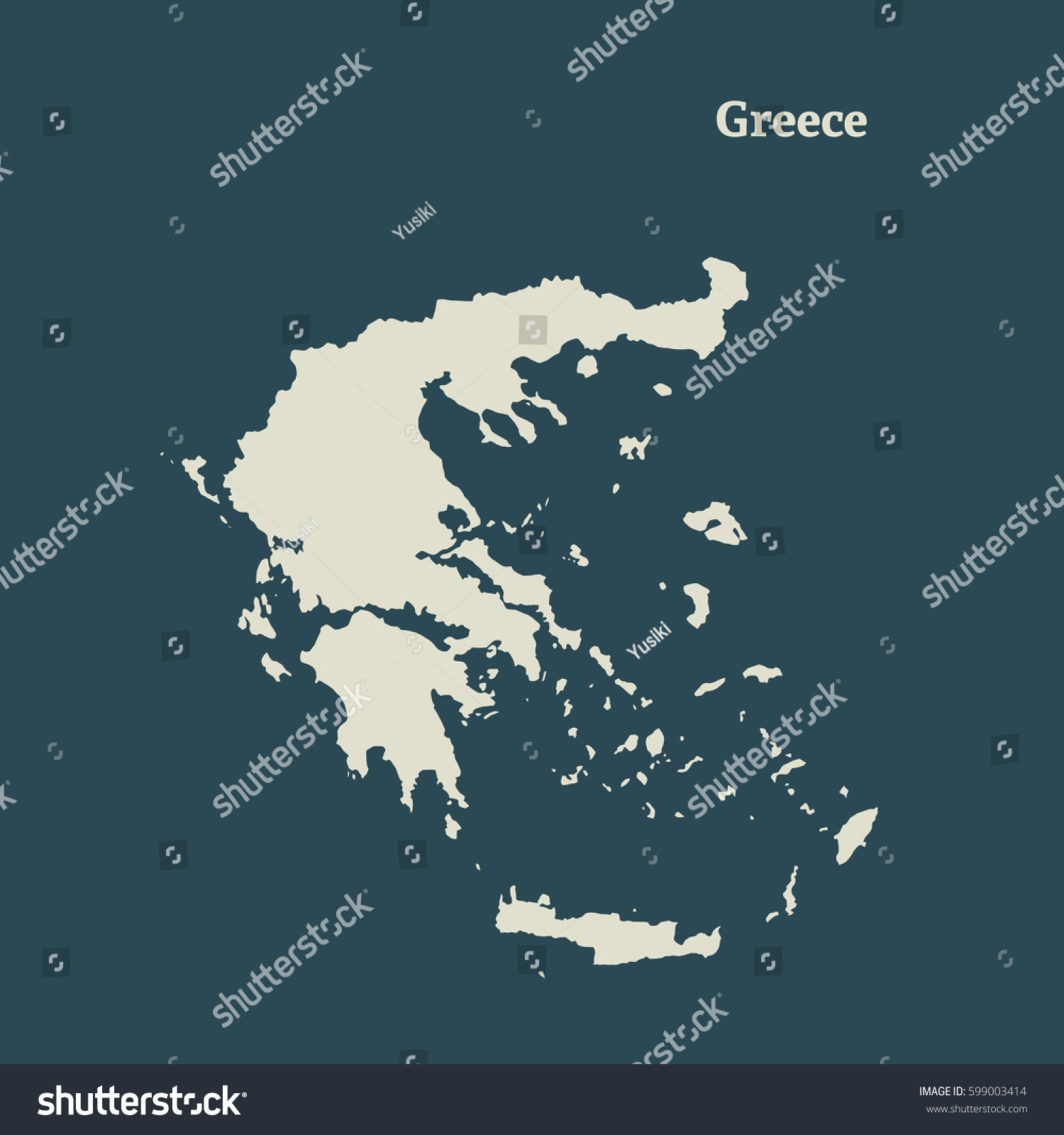 Outline Map Greece Isolated Vector Illustration   Stock Vector Outline Map Of Greece Isolated Vector Illustration 599003414 