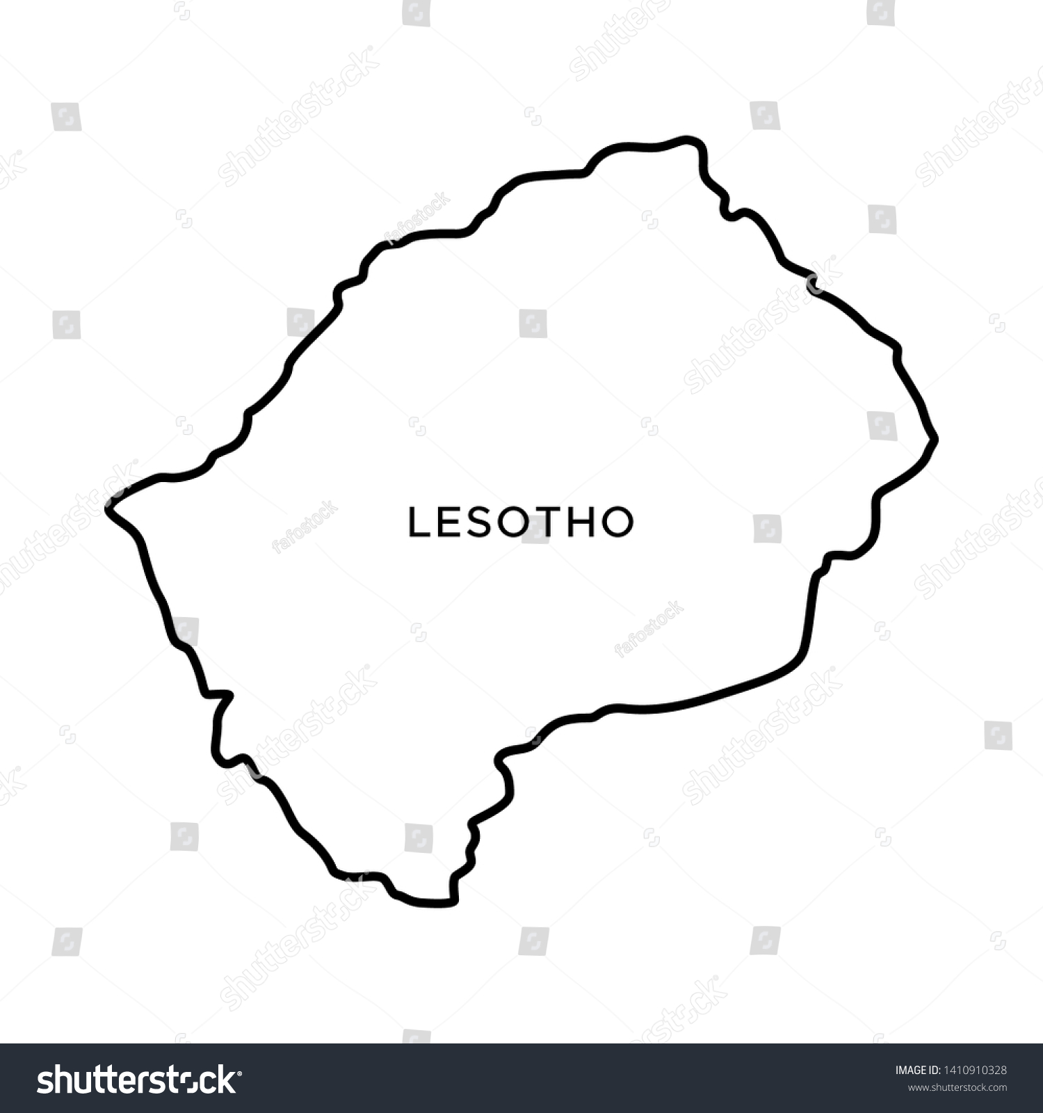 Outline Map Lesotho Vector Design Template Stock Vector (Royalty Free ...