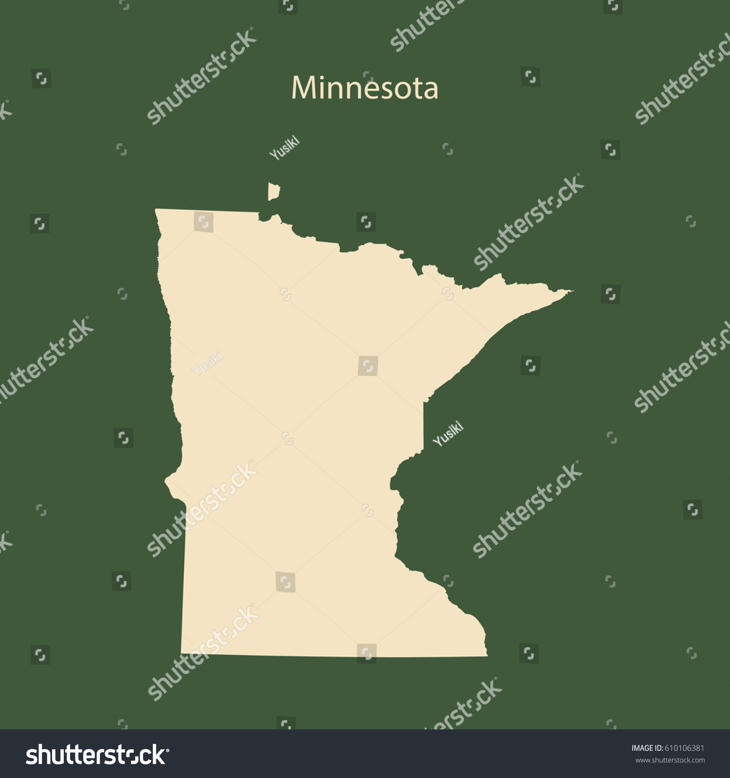 Outline Map Minnesota Isolated Vector Illustration Stock Vector ...