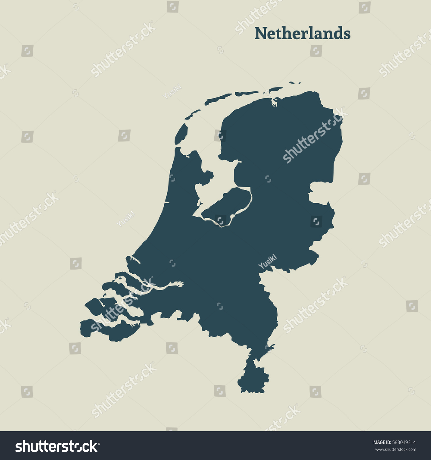 Outline Map Netherlands Isolated Vector Illustration   Stock Vector Outline Map Of Netherlands Isolated Vector Illustration 583049314 